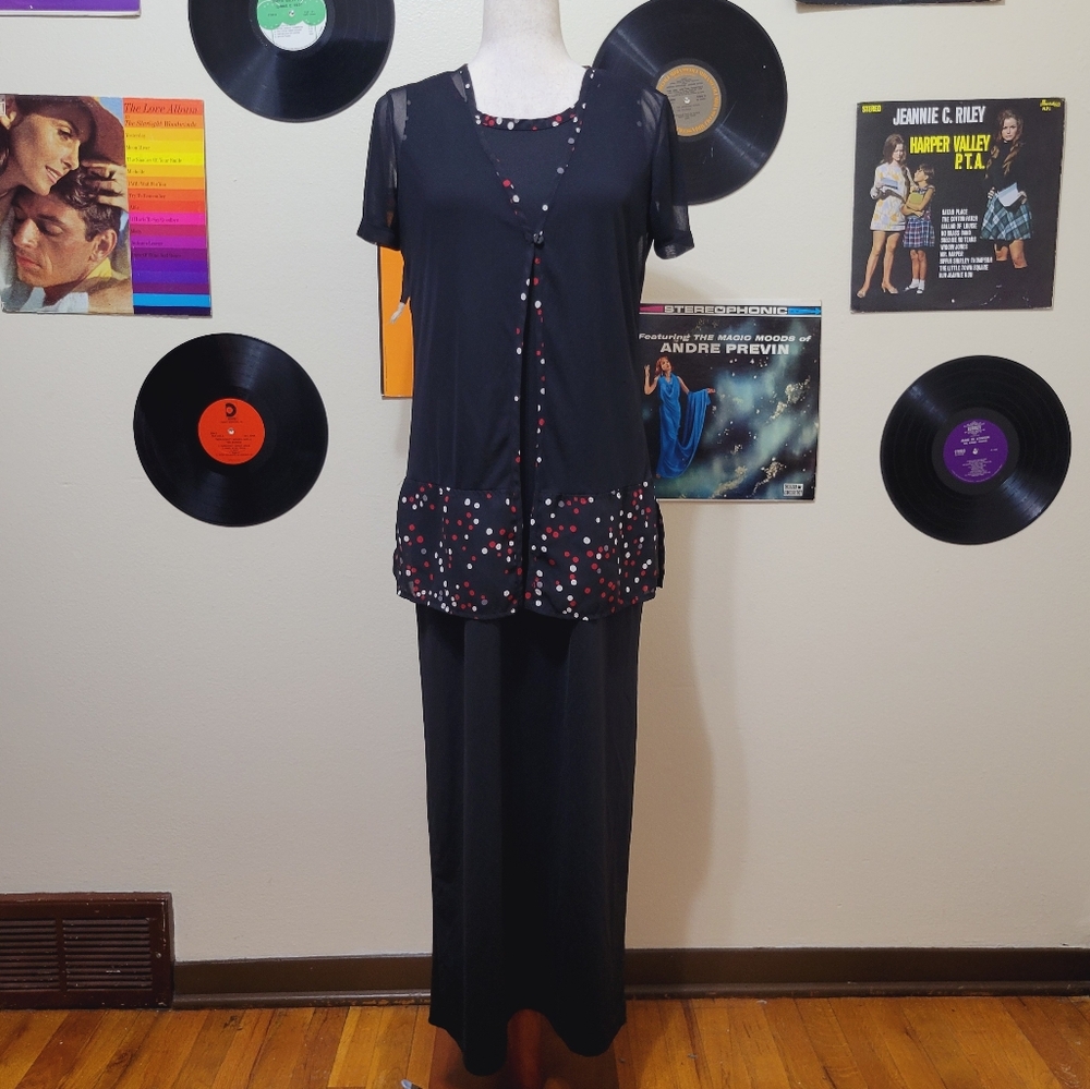 AGB Byer | Vintage Midi Dress + Sheer Cover